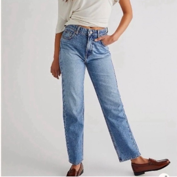 Free People We The Free The Pacifica High Rise Slim Straight Leg Jeans - Picture 1 of 8